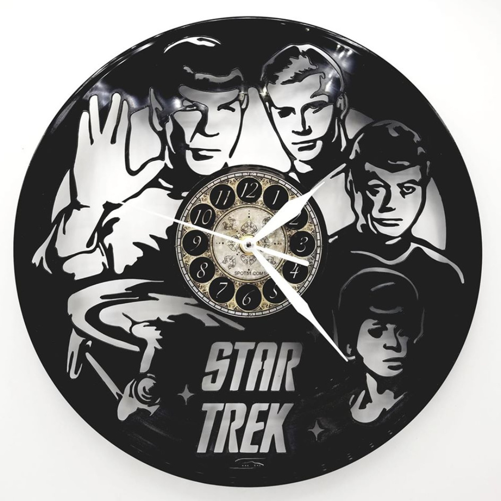 STAR TREK vinyl record clock